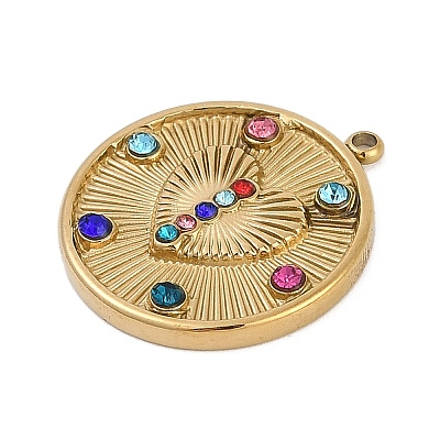304 Stainless Steel Rhinestone Pendants STAS-I325-037G-01-1