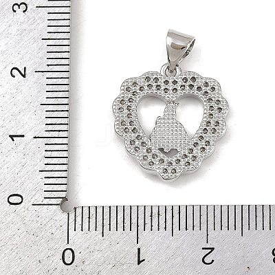 Brass Micro Pave Cubic Zirconia Pendants KK-P323-11A-P01-1