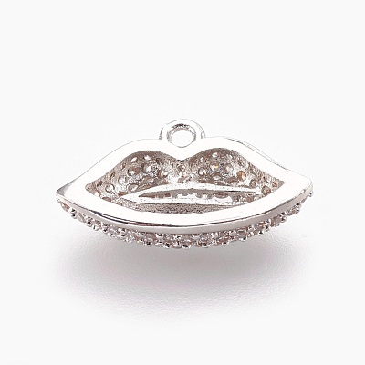 Brass Micro Pave Cubic Zirconia Pendants ZIRC-F089-06P-1