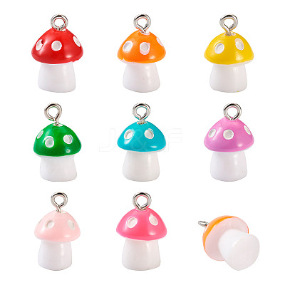 64 Pcs 8 Colors Plastic Pendants KY-KS0001-03-1