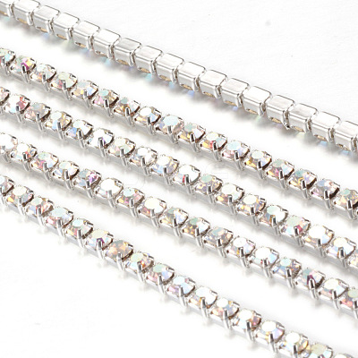 Brass Rhinestone Strass Chains CHC-T001-SS16-02S-1