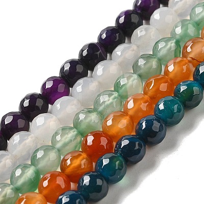 Natural Agate Beads Strands G-G045-8mm-M-1