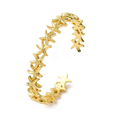 Brass Cuff Bangles for Women BJEW-F514-02G-1