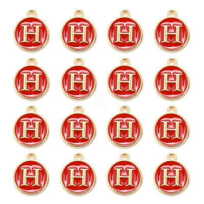 Golden Plated Alloy Enamel Charms X-ENAM-S118-03H-1