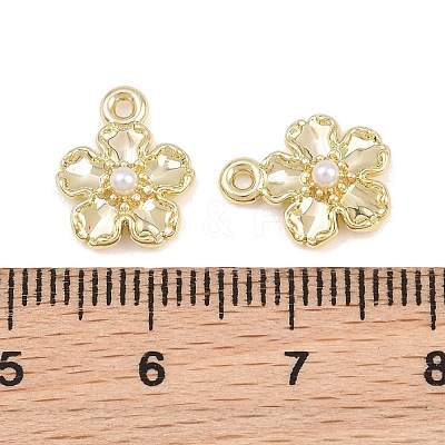 Alloy with ABS Plastic Pearl Charms AL-CBA415D-22G-1