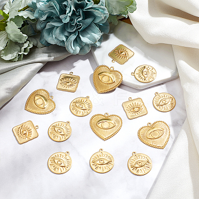 30Pcs 3 Style Brass Pendants KK-DC0001-56-1