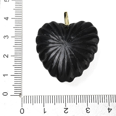 Natural Obsidian Carved Pendants G-C276-01G-14-1