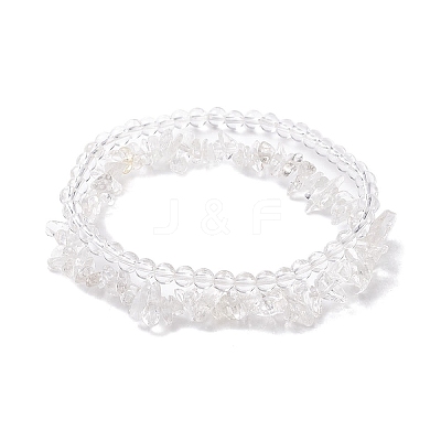 Chip & Round Natural Mixed Stone Beaded Stretch Bracelets for Women BJEW-JB10188-1
