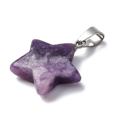Natural Lepidolite Pendants G-B127-12P-07-A-1