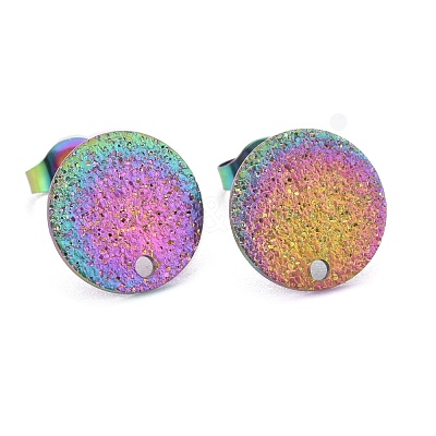 Ion Plating(IP) 304 Stainless Steel Stud Earring Findings STAS-Z021-C-01MC-1