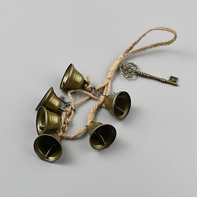 Iron Bell Witch Wind Chimes for Door Wall Hanging Ornaments HJEW-WH20003-32-1