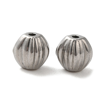 Non-Tarnish 304 Stainless Steel Corrugated Beads LS-STAS-I203-30P-1