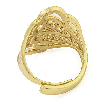 Brass Open Cuff Ring for Women RJEW-Z046-02G-1