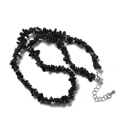 Natural Supper 7 Rutilated Quartz Chip Beaded Necklaces for Men Women NJEW-G159-01M-1