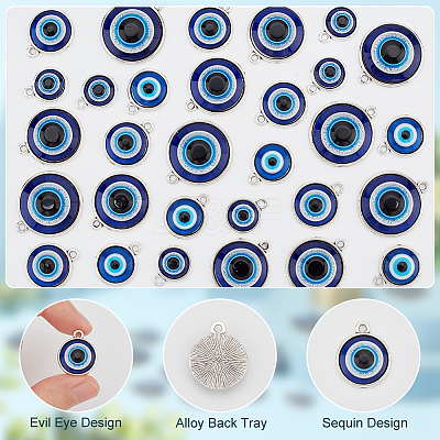 30Pcs 5 Style Plastic Pendants FIND-AR0002-82AS-1