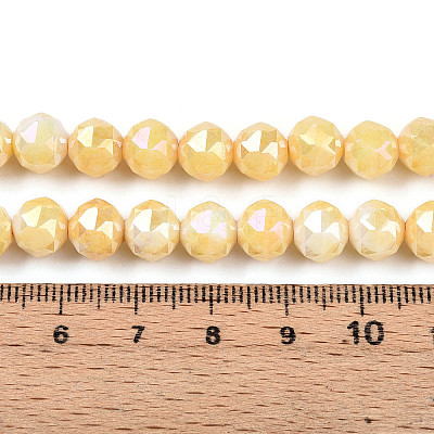 Anti-Tarnish Electroplate Glass Beads Strands X-GLAA-N010-8mm-06-1