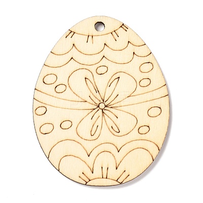 DIY Crafts Easter Egg Shape Cutouts Pendants AJEW-P087-B02-11-1
