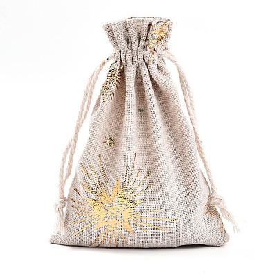 Christmas Theme Cotton Fabric Cloth Bag ABAG-H104-B20-1