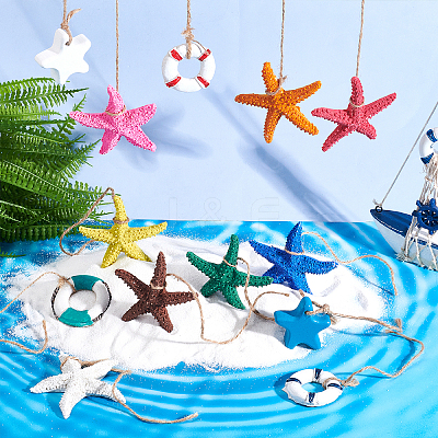 13Pcs 13 Colors Hanging Resin Pendant Decorations HJEW-PH0001-38-1