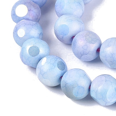 Ombre Effect Dyed Electroplate Opaque Glass Beads Strands EGLA-Q130-01A-05-1