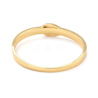 Clear Cubic Zirconia Clasp Shape Bangle BJEW-I298-27G-1