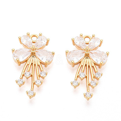 Brass Micro Pave Cubic Zirconia Pendants KK-N263-50G-1
