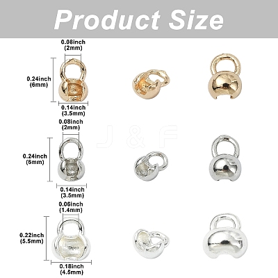 30Pcs 3 Styles Brass Cord End KK-CJ0004-40-1