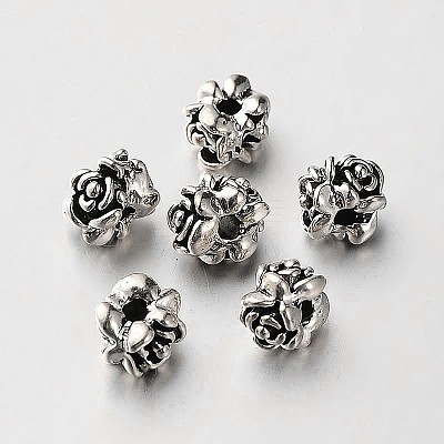 Tibetan Style Alloy Flower Beads TIBEB-O004-54-1