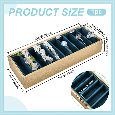 10 Grids PU Leather Bangle Organizer Display Trays BDIS-WH0008-19B-1
