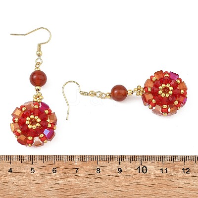 Glass Seed Beads Dangle Earrings EJEW-MZ00763-02-1