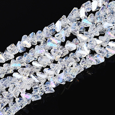 Electroplate Imitation Jade Glass Beads Strands X-GLAA-N023-4mm-01-1