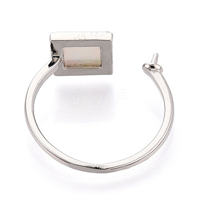 Square Brass & Shell Cup Peg Ring Settings KK-N274-28P-1