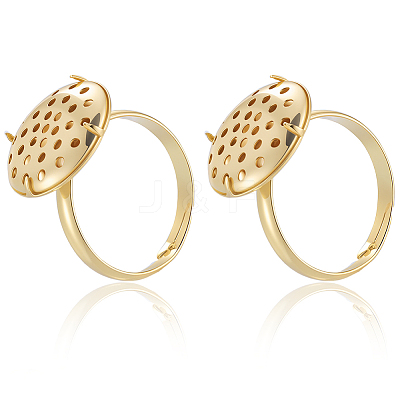 Brass Adjustable Ring Findings KK-BBC0018-54A-1