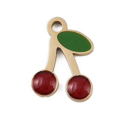 304 Stainless Steel Enamel Charms STAS-I338-01G-08-1