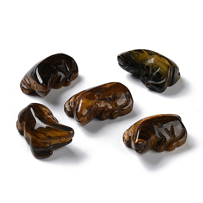Natural Tiger Eye Carved Healing Figurines G-B062-05A-1
