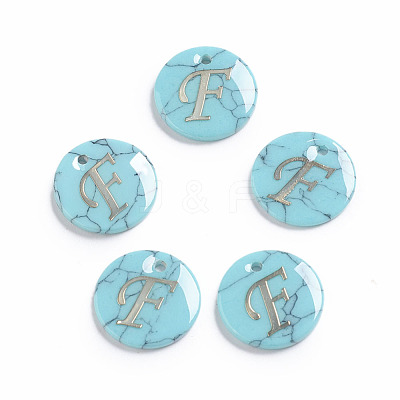 Synthetic Turquoise Charms G-L561-001F-1