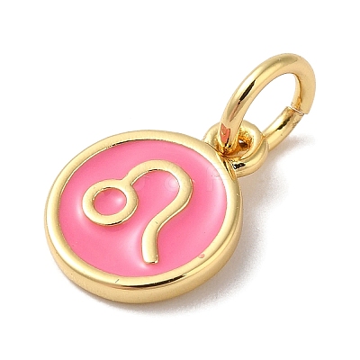 Real 18K Gold Plated Brass Enamel Charms KK-L216-001G-H-1