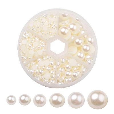 1Box ABS Plastic Imitation Pearl Dome Cabochons SACR-X0002-24-B-1