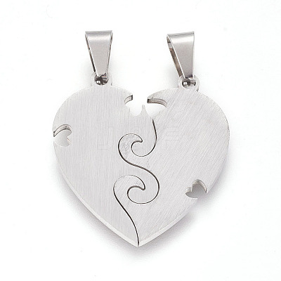 304 Stainless Steel Split Pendants STAS-F168-10P-1
