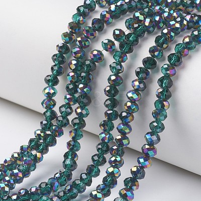 Electroplate Transparent Glass Beads Strands EGLA-A034-T8mm-Q15-1