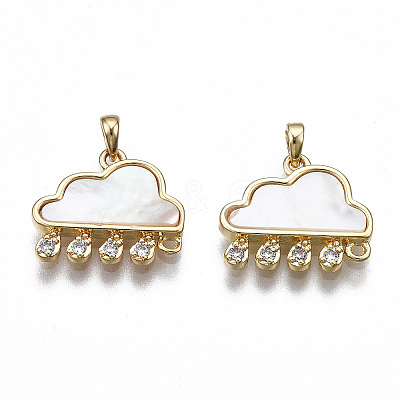 Brass Micro Pave Clear Cubic Zirconia Link Connectors KK-S356-346-NF-1