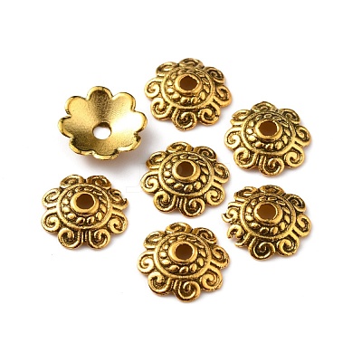 Tibetan Style Alloy Bead Caps FIND-WH0116-06B-AG-1