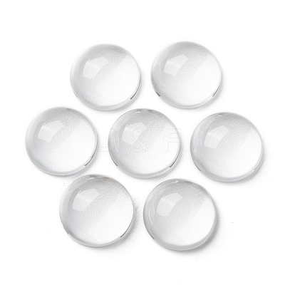 Transparent Half Round Glass Cabochons X-GGLA-R027-14mm-1