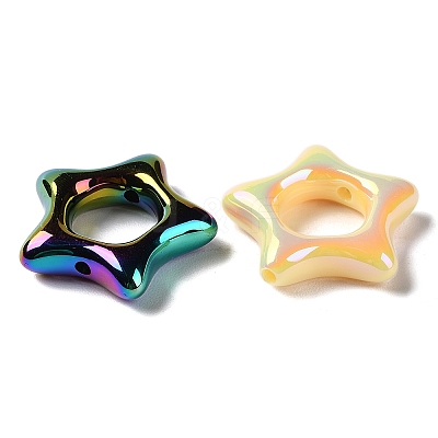 UV Plating Rainbow Iridescent Acrylic Bead Frames PACR-E003-02-1