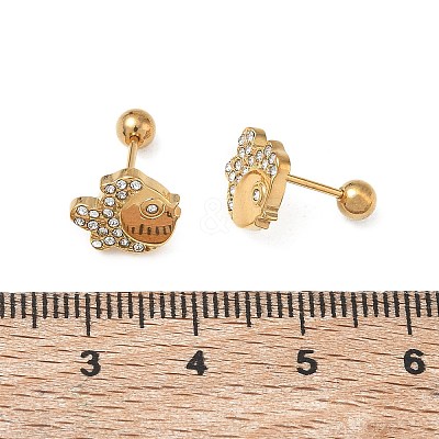 304 Stainless Steel Crystal Rhinestone Animal Cartilage Earrings SA-CBA1F7E-01G-08-1
