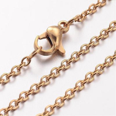 Ion Plating(IP) 304 Stainless Steel Necklace MAK-K004-06G-1