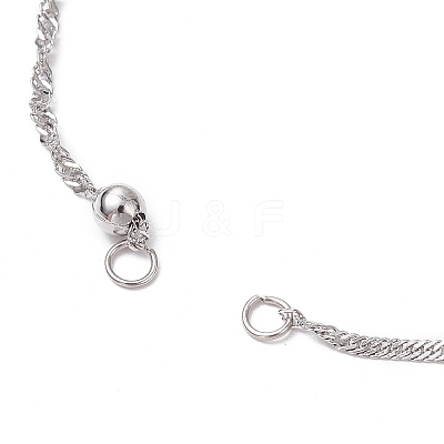 304 Stainless Steel Singapore Chain Bracelets Making AJEW-JB01307-02-1