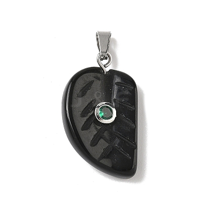 Natural & Synthetic Mixed Gemstone Carved Pendants G-P599-04P-1