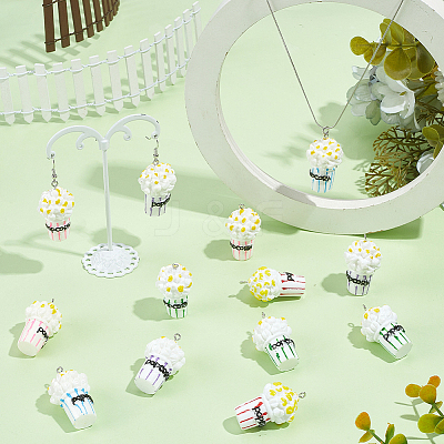 30Pcs Popcorn Resin Pendants RESI-SC0006-80-1