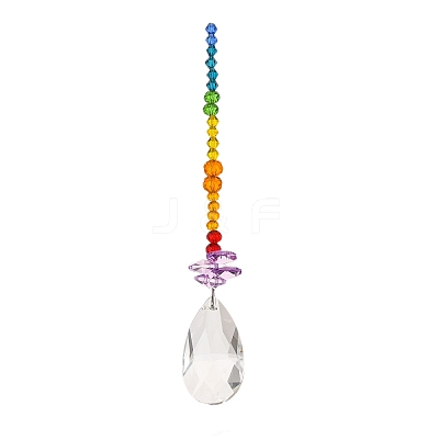 Glass & Iron Sun Catcher Pendant HJEW-K047-02P-03-1